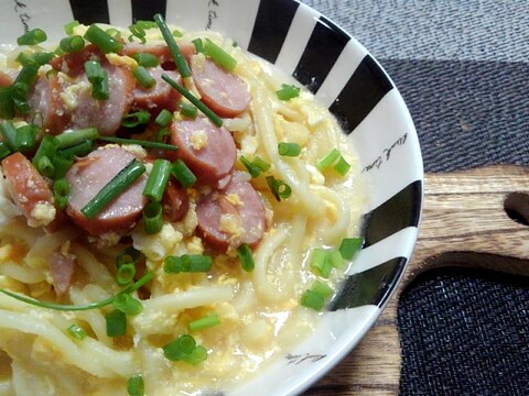 すりおろし玉ねぎウインナーたまご香味シャンタン麺☆